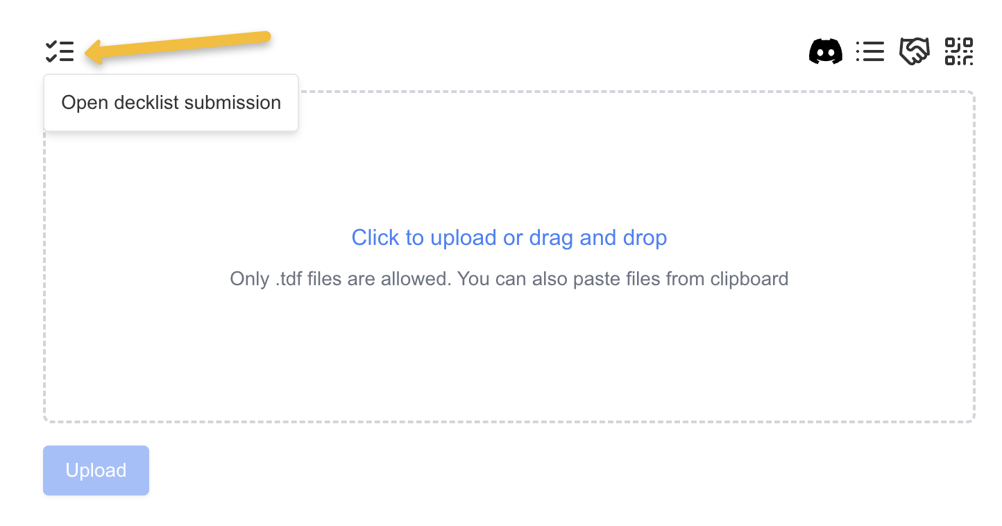 Enable decklist submission